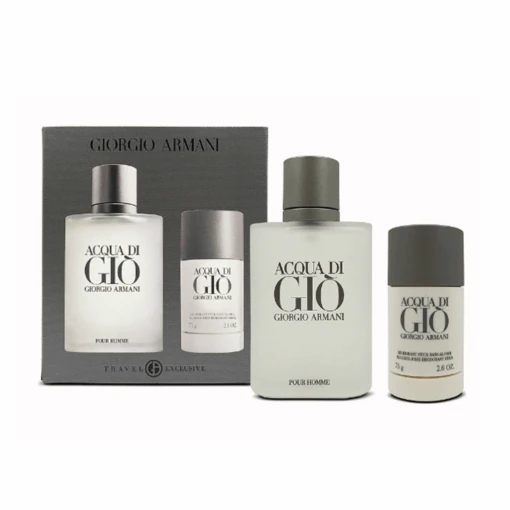 Armani Acqua Di Gio Men's Eau De Toilette Gift Set Spray (100ml) With 75g Deodorant Stick