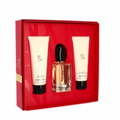 Armani Si Eau De Parfum Women's Gift Set Spray (50ml) With Shower Gel & Body Lotion