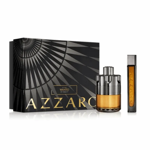 Azzaro Wanted By Night Eau De Parfum Men's Aftershave Gift Set Spray (100ml) With 7.5ml Mini Fragrance