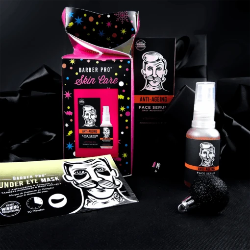 Barber Pro Skincare Cracker: Anti-Ageing Face Serum And Eye Mask Gift Set