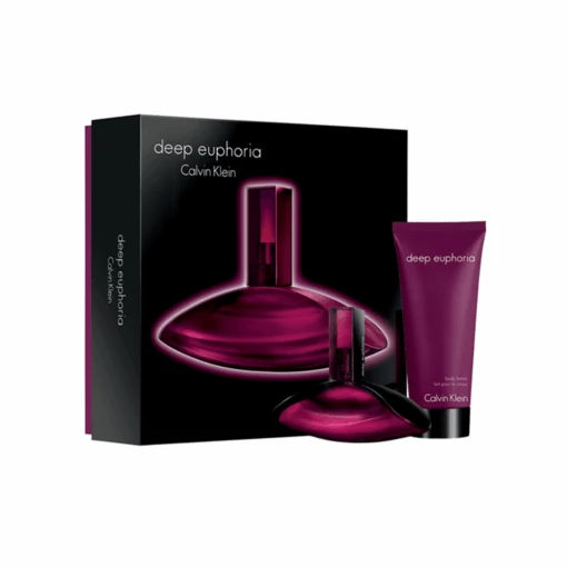 Calvin Klein Deep Euphoria Eau De Parfum Women's Perfume Spray (50ml) Gift Set With Body Lotion