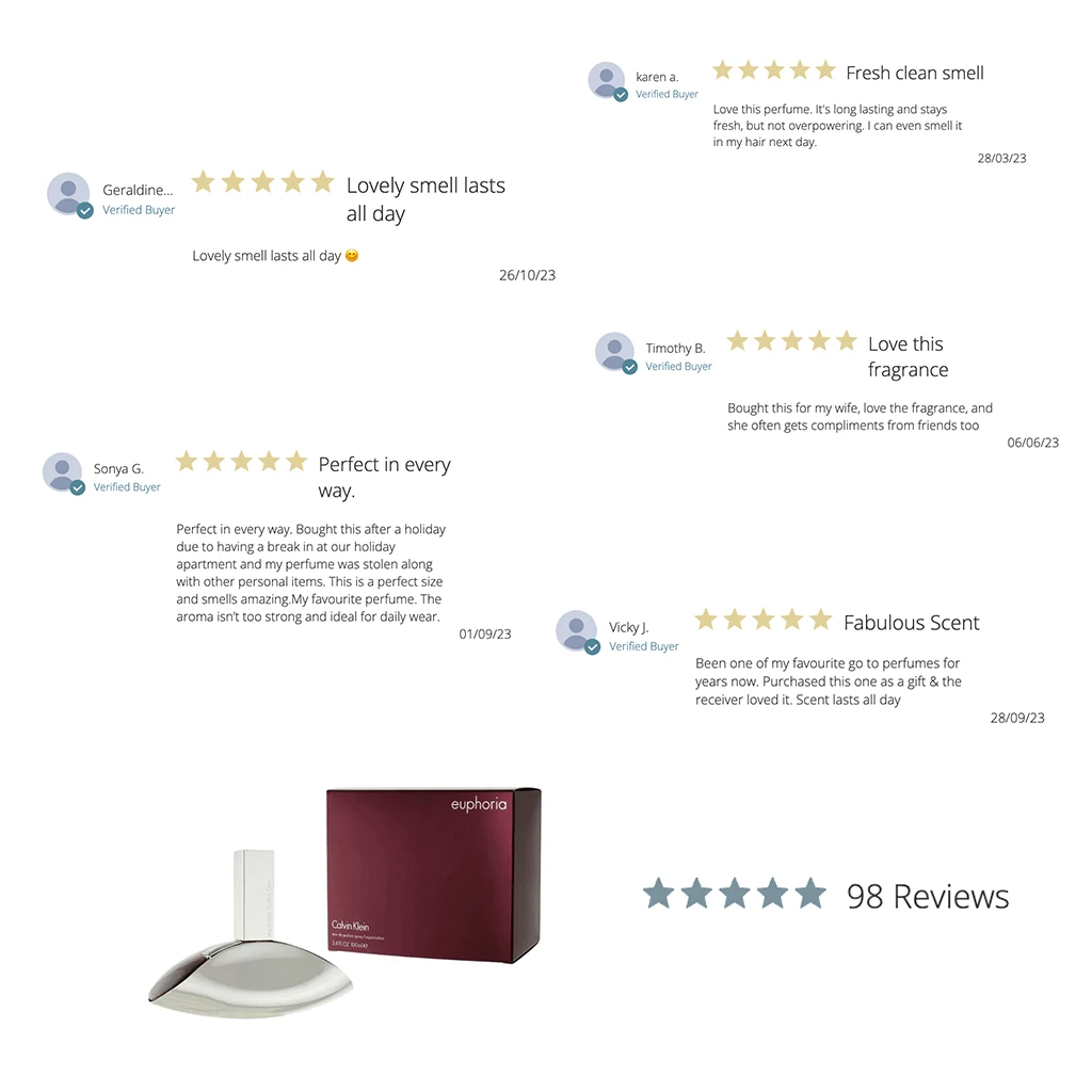 Calvin Klein Euphoria Eau De Parfum Women's Perfume Spray (30ml, 50ml, 100ml, 160ml) 5 Calvin Klein Euphoria Eau De Parfum Women's Perfume Spray (30ml, 50ml, 100ml, 160ml) - Image 3