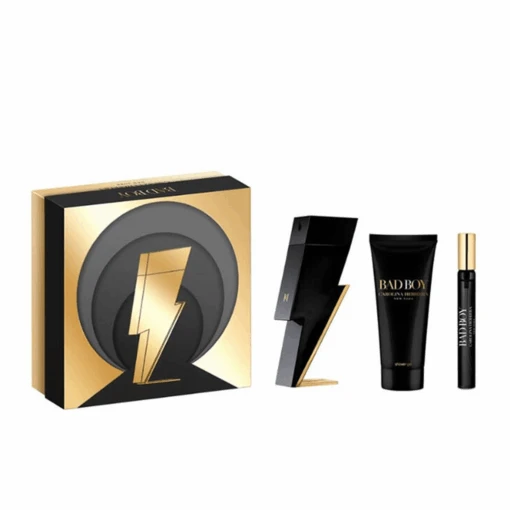 Carolina Herrera Bad Boy Eau De Toilette Men's Aftershave Gift Set Spray (100ml) With Shower Gel & 10ml EDT