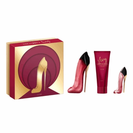 Carolina Herrera Very Good Girl Glam Eau De Parfum Women's Perfume Gift Set Spray (80ml) With Body Lotion & 7ml EDP