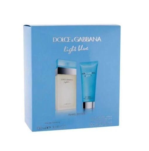 Dolce & Gabbana Light Blue Eau De Toilette Women's Perfume Gift Set Spray (100ml) With Body Cream