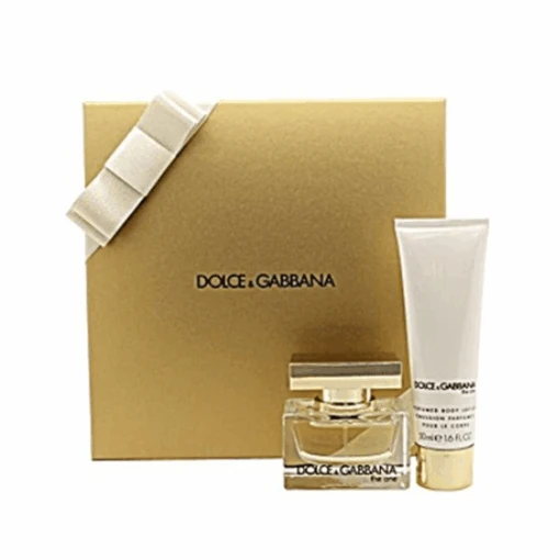 Dolce & Gabbana The One Eau De Parfum Women's Perfume Gift Set Spray (50ml) With 100ml Body Lotion