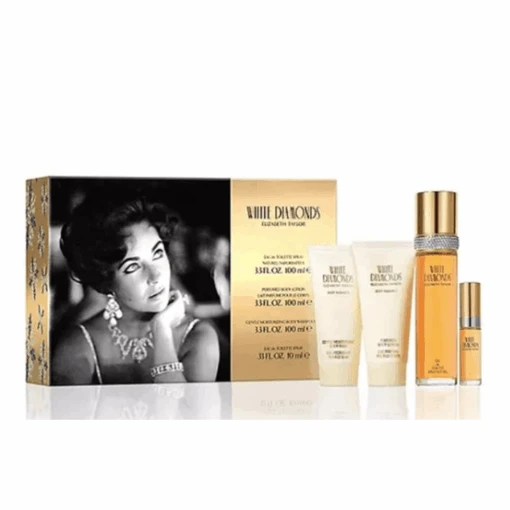 Elizabeth Arden White Diamonds Gift Set Eau De Toilette Women's Fragrance Gift Set (100ml) 100ml EDT-S + 100ml Body Lotion + 100ml Body Wash + 10ml EDT-S