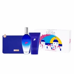 Escada Santorini Sunset Gift Set Eau De Toilette Women's Perfume Gift Set Spray (100ml) With Body Lotion And Pouch