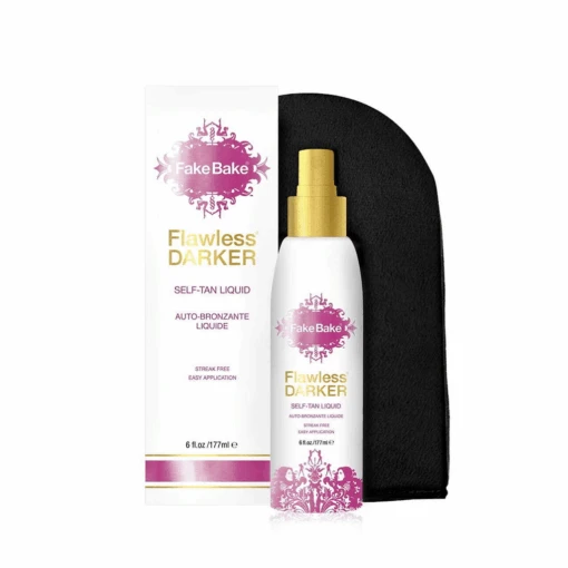 Fake Bake Flawless Darker Self-Tan Liquid (177ml) Gift Set With Application Mitt