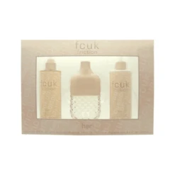 French Connection FCUK Friction Her Eau De Toilette Women's Perfume Gift Set Spray (100ml) With Body Mist & Body Lotion