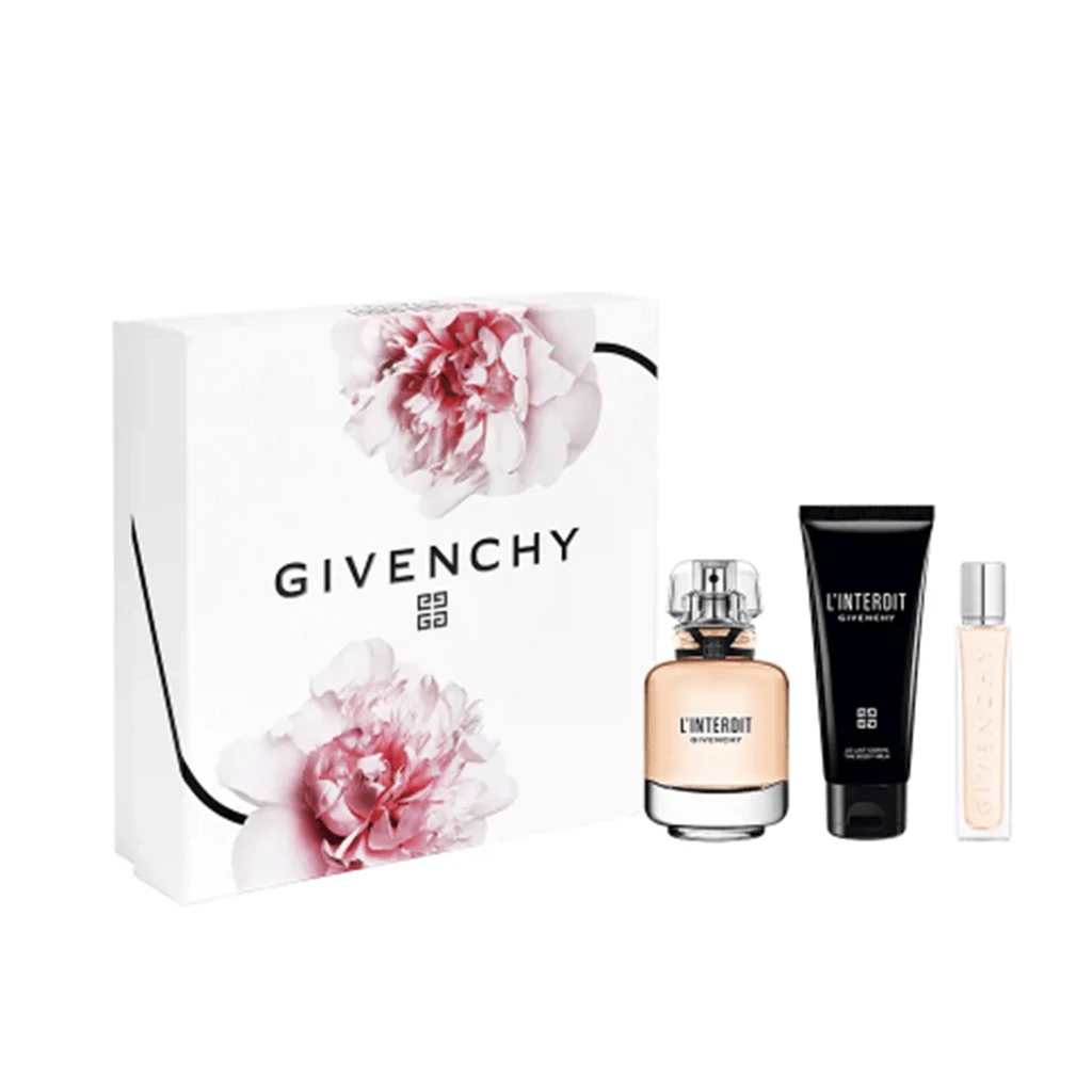 Givenchy L'Interdit Eau De Parfum Women's Perfume Gift Set Spray (80ml) With Body Lotion And 12.5ml EDP 3 Givenchy L'Interdit Eau De Parfum Women's Perfume Gift Set Spray (80ml) With Body Lotion And 12.5ml EDP