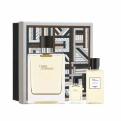 Hermès Hermes Terre D'Hermes Eau De Toilette Men's Gift Set Spray (100ml) With Shower Gel & 5ml EDT