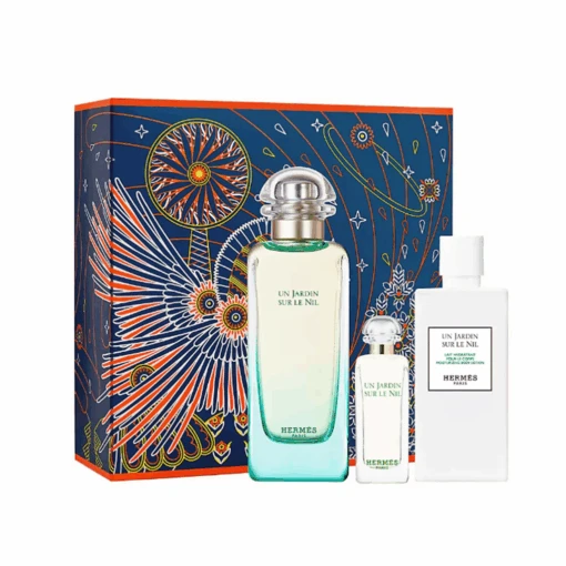 Hermès Hermes Un Jardin Sur Le Nil Eau De Toilette Women's Perfume Gift Set Spray (100ml) With Shower Gel & 15ml EDT