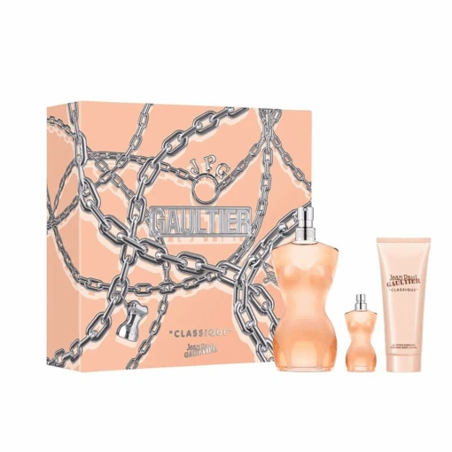 Jean Paul Gaultier Classique Eau De Toilette Women's Perfume Gift Set Spray (100ml) With Body Lotion & 6ml EDT