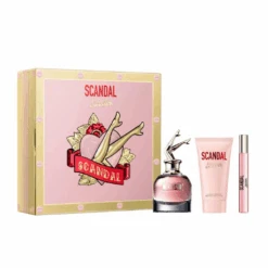 Jean Paul Gaultier Scandal Eau De Parfum Women's Perfume Gift Set Spray (50ml) With 75ml Body Lotion + 10ml EDP