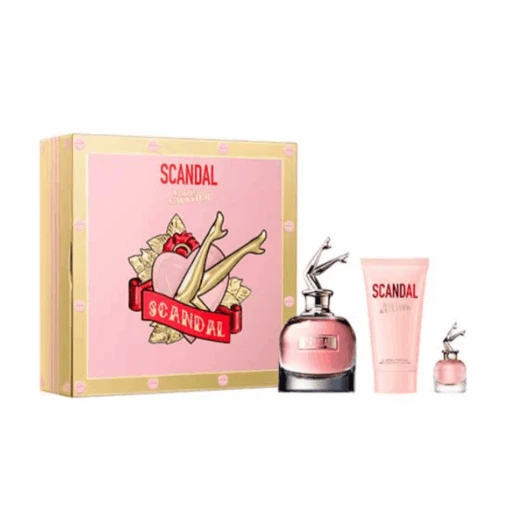 Jean Paul Gaultier Scandal Eau De Parfum Women's Perfume Gift Set Spray (80ml) With Body Lotion & 6ml EDP