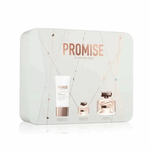 Jennifer Lopez Promise Eau De Parfum Women's Perfume Gift Set Spray (50ml) With 75ml Body Lotion + 10ml EDP Splash