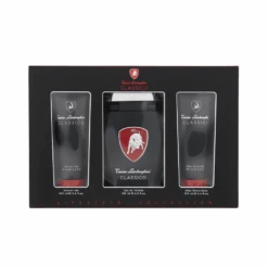 Lamborghini Classico Eau De Toilette Men's Aftershave Gift Set Spray (125ml) With 100ml Aftershave Balm + 100ml Shower Gel