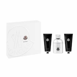 Moncler Pour Homme Eau De Parfum Men's Aftershave Gift Set Spray (100ml) With 100ml Shower Gel + 100ml Shampoo