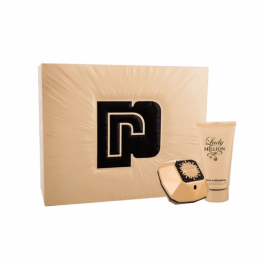 Paco Rabanne Lady Million Fabulous Eau De Parfum Women's Perfume Gift Set Spray (50ml) With Body Lotion