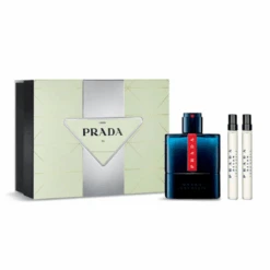 Prada Luna Rossa Carbon Eau De Toilette Men's Aftershave Gift Set Spray (100ml) With 10ml EDT X2