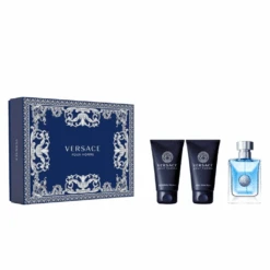 Versace Pour Homme Eau De Toilette Men's Aftershave Gift Set Spray (50ml) With Shower Gel & Aftershave Balm