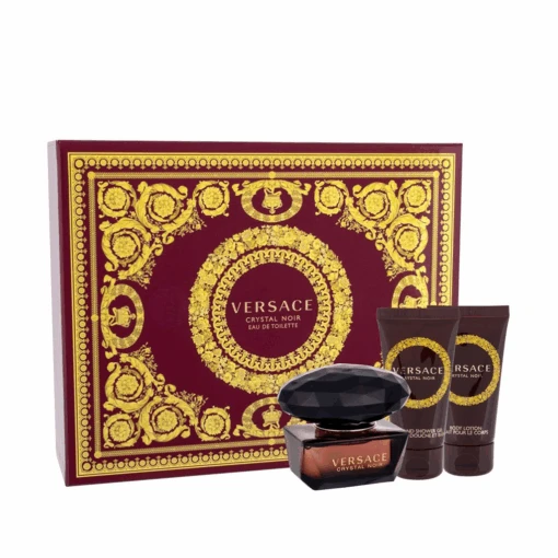 Versace Crystal Noir Eau De Toilette Women's Gift Set Spray (50ml) With Shower Gel & Body Lotion