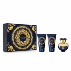 Versace Dylan Blue Femme Eau De Parfum Perfume Gift Set Spray (50ml) With Shower Gel & Body Lotion