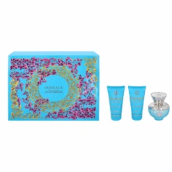 Versace Dylan Turquoise Pour Femme Eau De Toilette Perfume Gift Set Spray (50ml) With Shower Gel And Body Gel