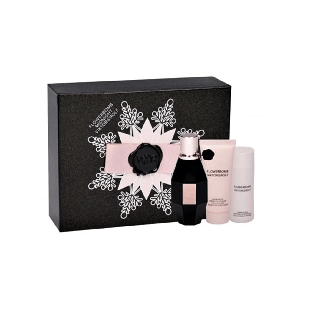 Viktor&Rolf Viktor & Rolf Flowerbomb Midnight Eau De Parfum Women's Perfume Gift Set Spray (50ml) With Shower Gel And Body Cream 4 Viktor&Rolf Viktor & Rolf Flowerbomb Midnight Eau De Parfum Women's Perfume Gift Set Spray (50ml) With Shower Gel And Body Cream - Image 2