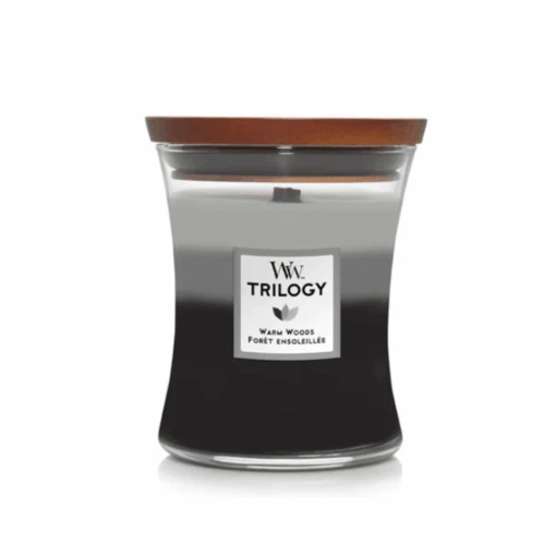 Woodwick Trilogy Warm Woods Medium Jar Candle