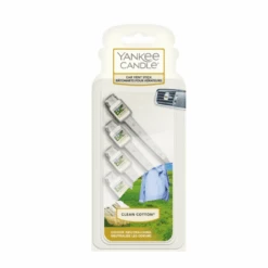 Yankee Candle Clean Cotton Car Air Freshener Vent Stick X4